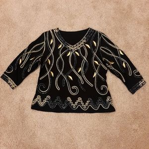 Dressy black and gold top